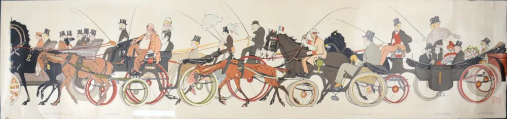 リトグラフ Goursat - Le Retour des courses