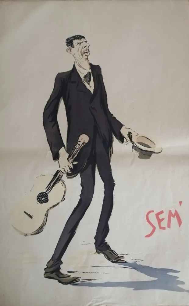 リトグラフ Goursat - SEM - Caricature Album Marseillais