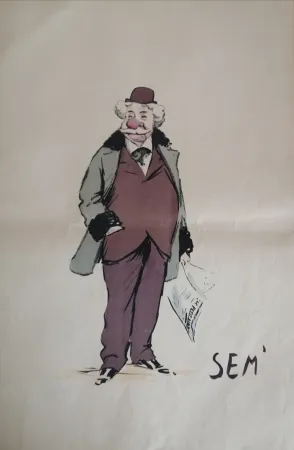 リトグラフ Goursat - SEM - Caricature Album Marseillais