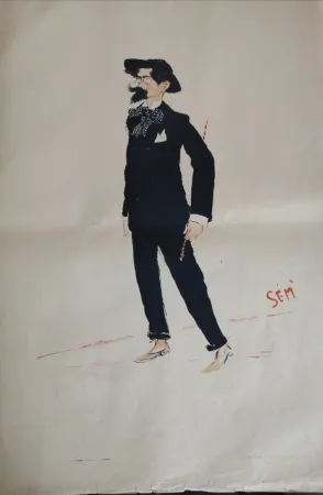 リトグラフ Goursat - SEM - Caricature Album Marseillais