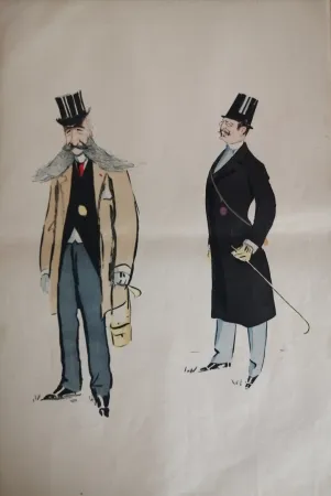 リトグラフ Goursat - SEM - Caricature Album Marseillais