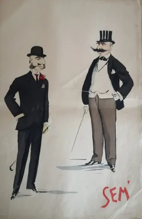 リトグラフ Goursat - SEM - Caricature Album Marseillais