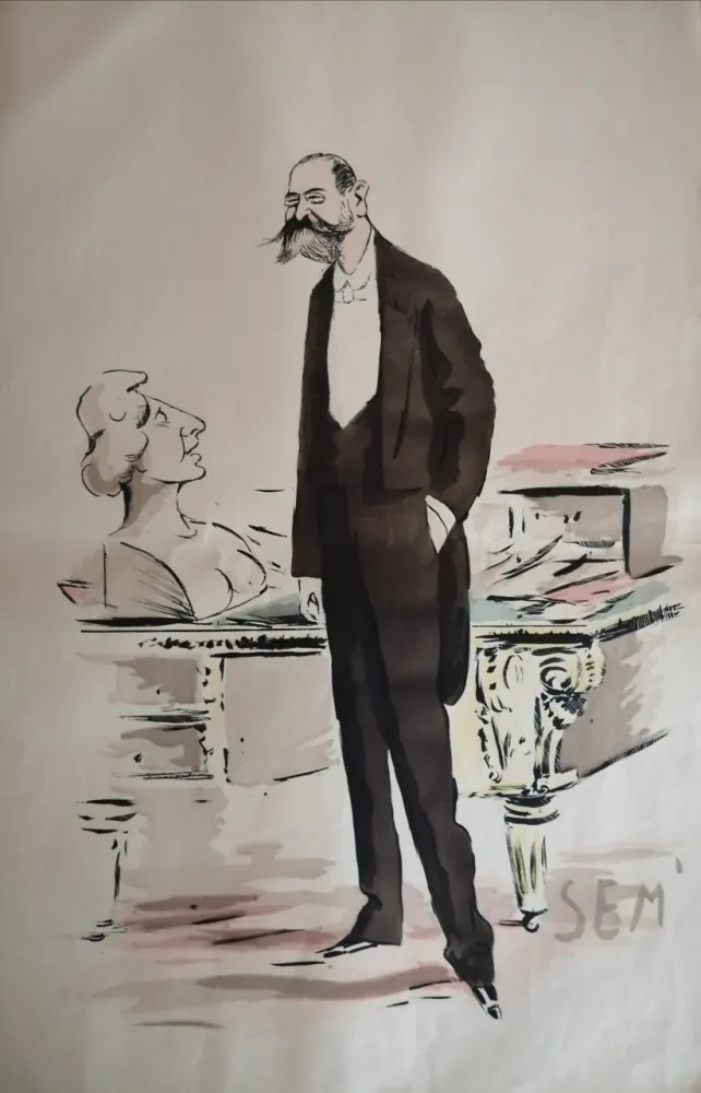 リトグラフ Goursat - SEM - Caricature Album Marseillais