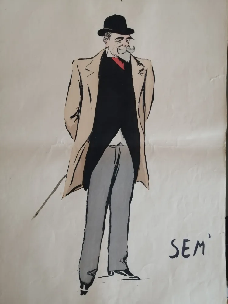 リトグラフ Goursat - SEM - Caricature Album Marseillais