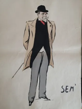 リトグラフ Goursat - SEM - Caricature Album Marseillais