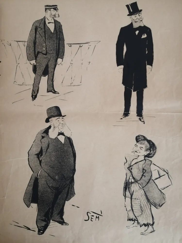 リトグラフ Goursat - SEM - Caricature Album Marseillais