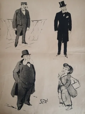 リトグラフ Goursat - SEM - Caricature Album Marseillais