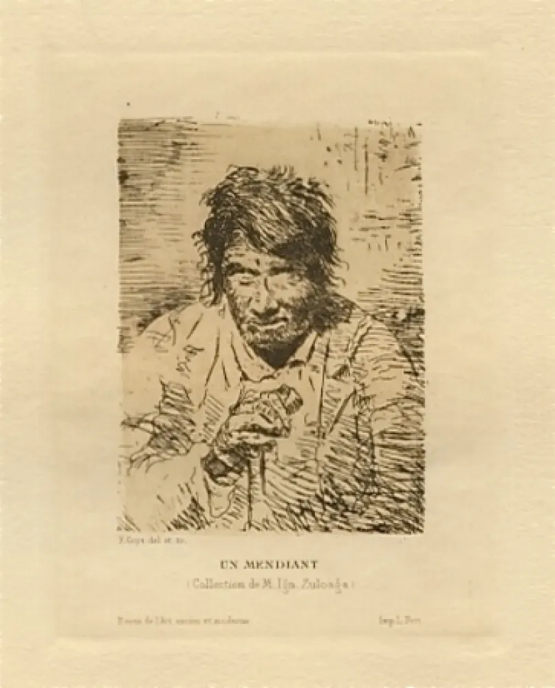 彫版 Goya - Le mendiant (The Beggar)