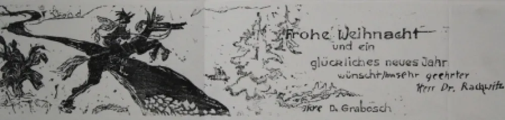 木版 Grabosch - Frohe Weihnacht