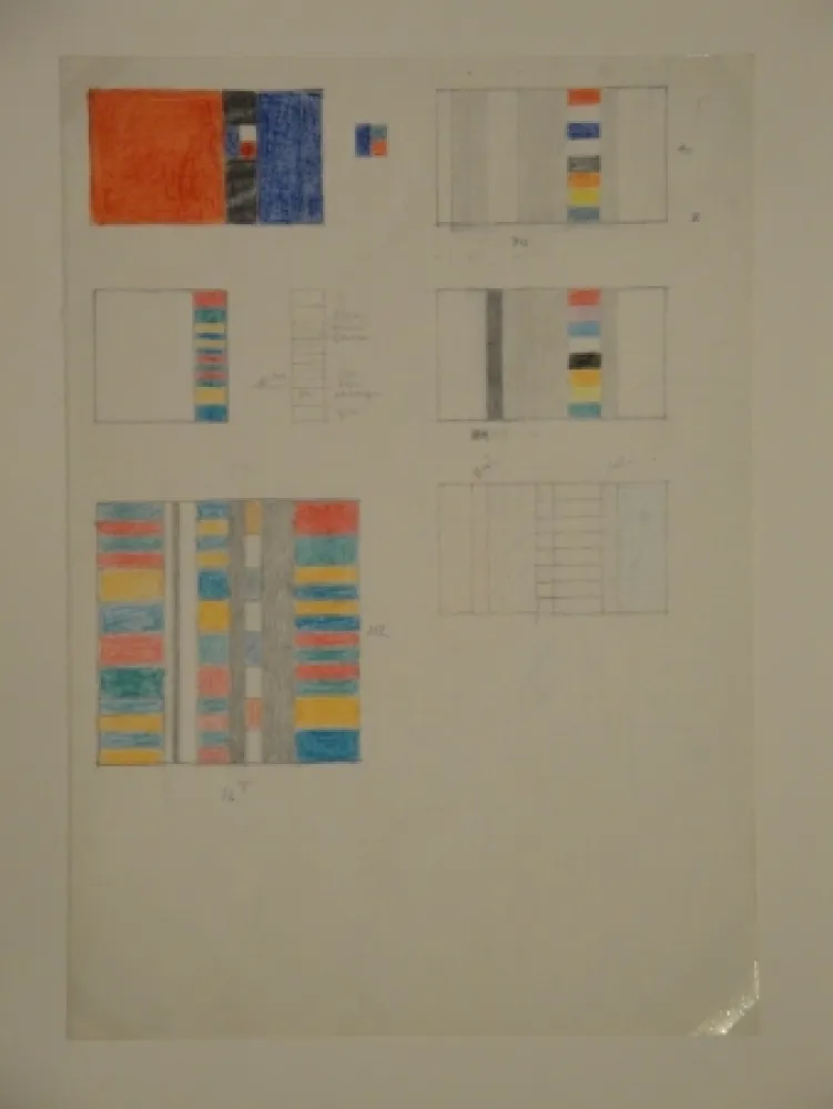 技術的なありません Graeser - Skizzenblatt, um 1958.