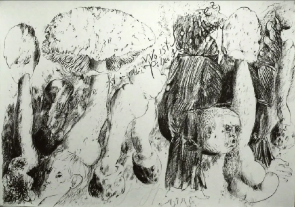 リトグラフ Grass - Senza titolo