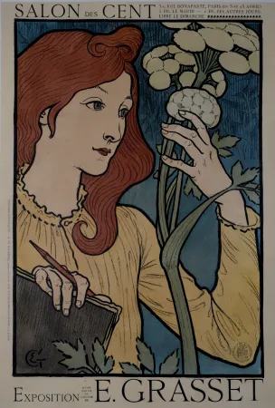リトグラフ Grasset - Salon des Cent / Exposition E. Grasset.