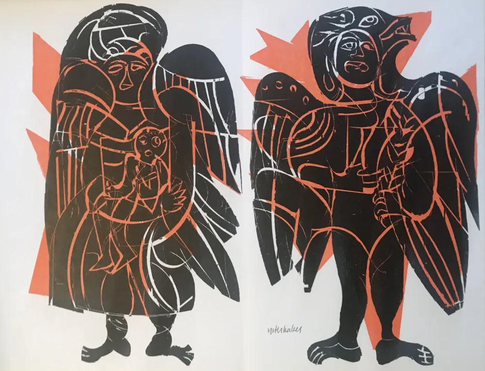 木版 Grieshaber - Maria vom helle christlichen Haufen