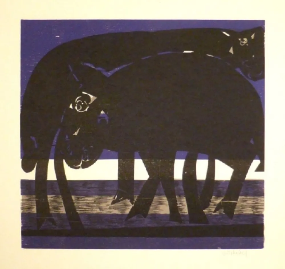 木版 Grieshaber - Tiefebene