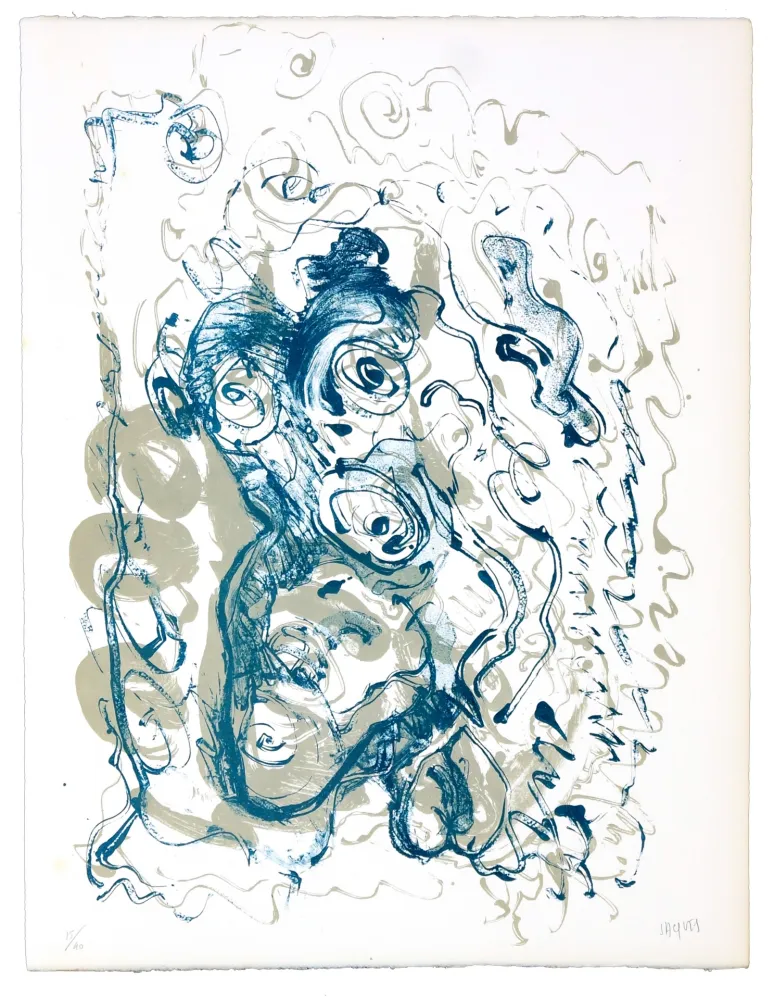 リトグラフ Grinberg - Le changement bave d'escargot 