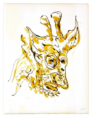 リトグラフ Grinberg - Le changement en girafe