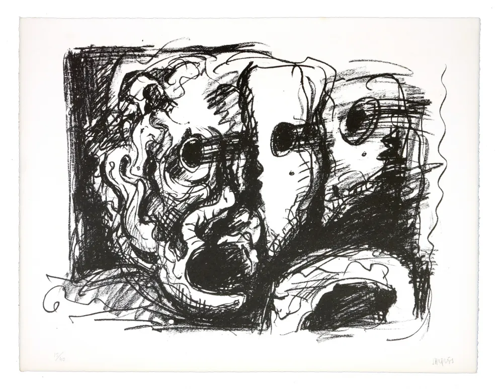 リトグラフ Grinberg - Le changement en tragédie (schizophrénie grecque)