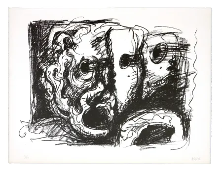 リトグラフ Grinberg - Le changement en tragédie (schizophrénie grecque)