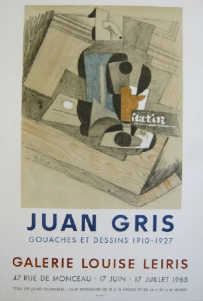 掲示 Gris  - Affiche exposition  galerie Louise Leiris