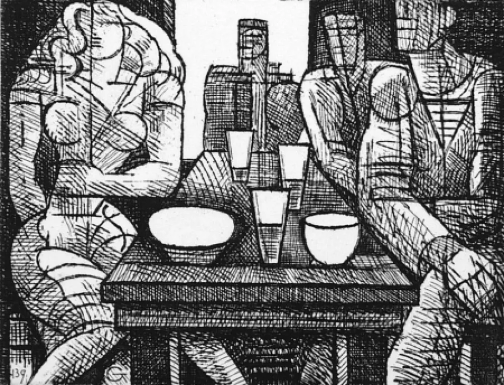 エッチング Gromaire - Estaminet