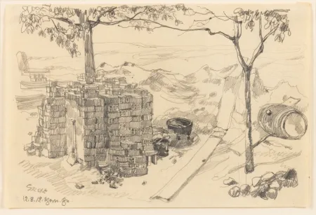 技術的なありません Grosz - George Grosz (1893–1959) - Baustelle (Thorn) - pencil on paper - 1912