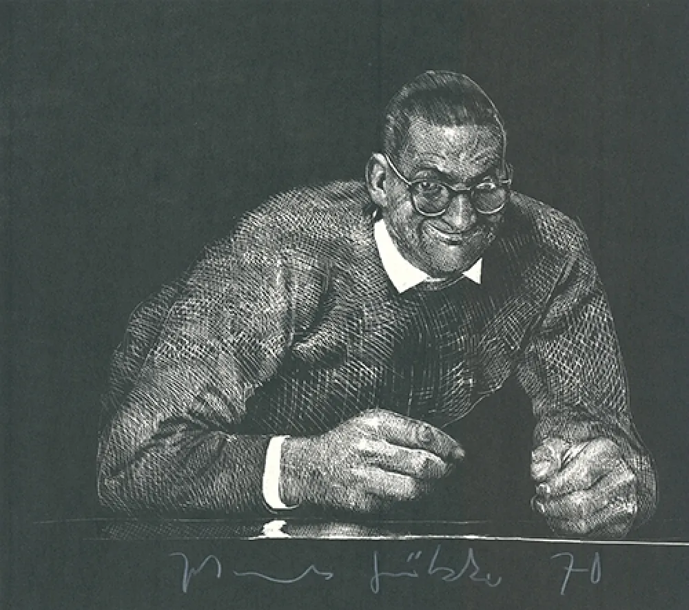 リノリウム彫版 Grützke - Selbstportrait II