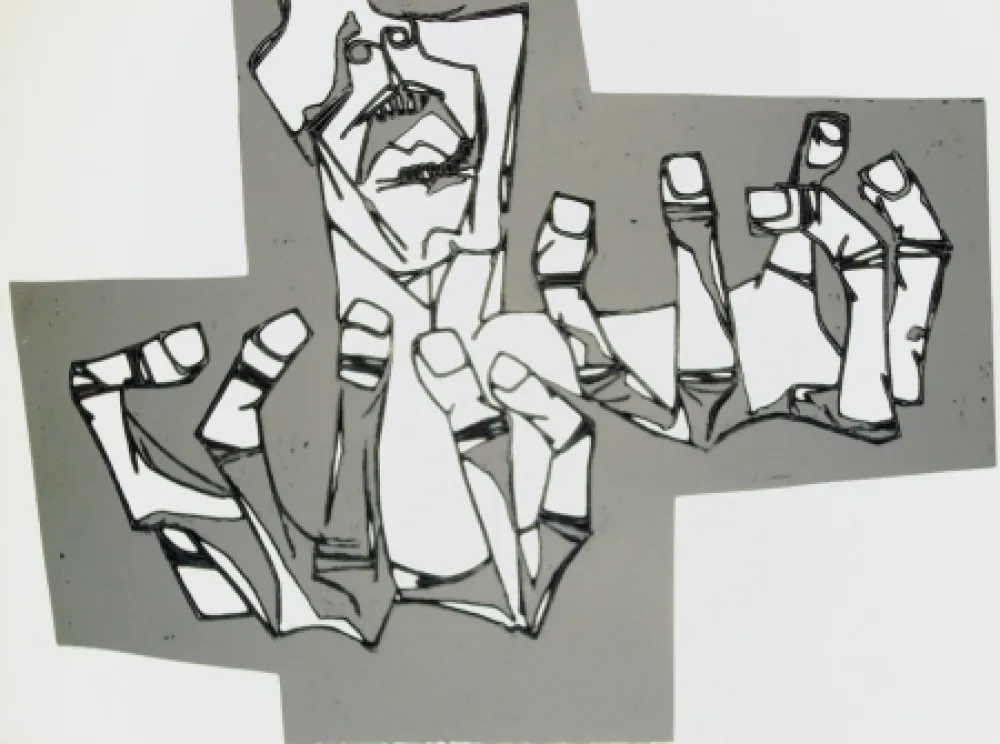 彫版 Guayasamin - Las manos de la ira