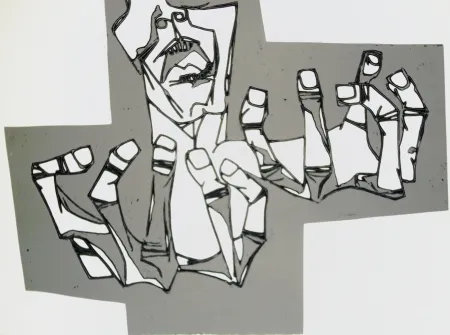 彫版 Guayasamin - Las manos de la ira