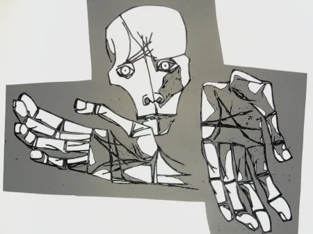 彫版 Guayasamin - Las manos desoladas