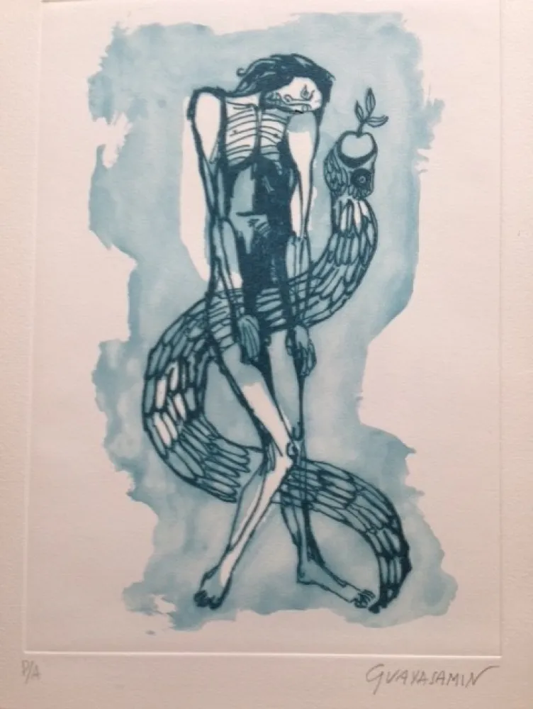 エッチング Guayasamin - Serpiente del Paraíso