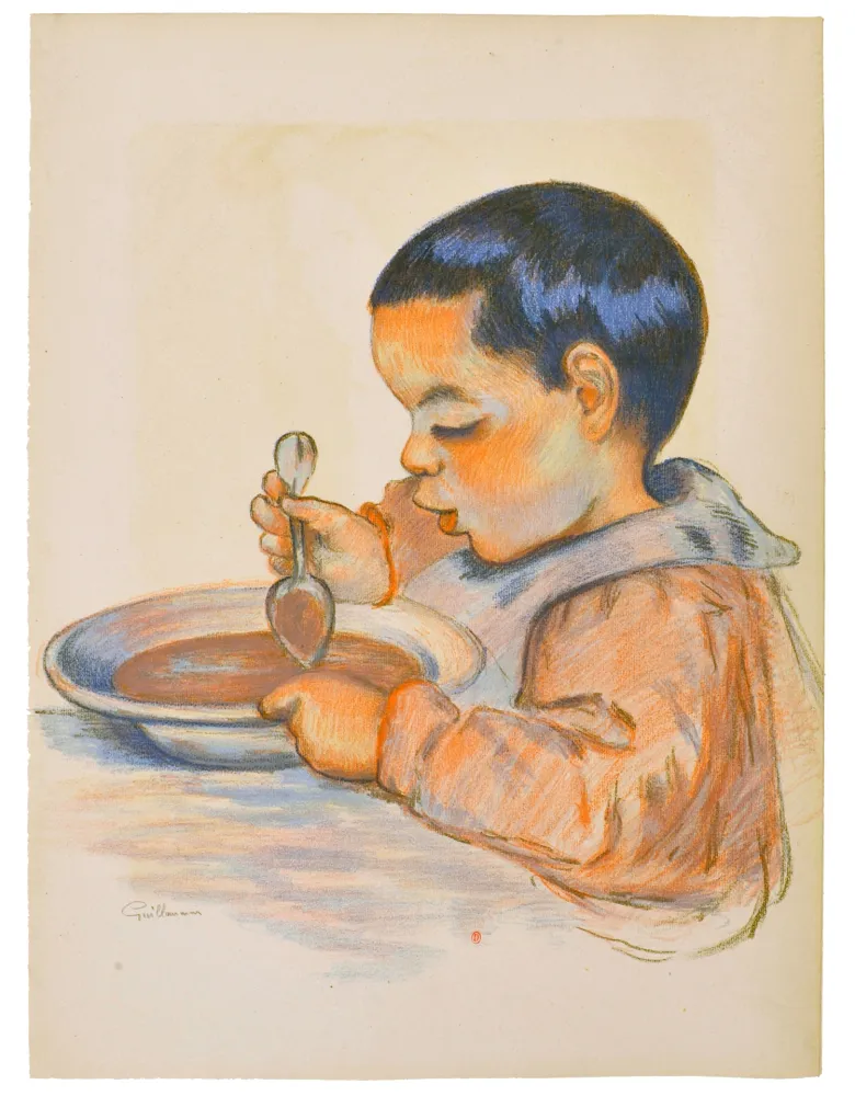 リトグラフ Guillaumin - Tête d'enfant