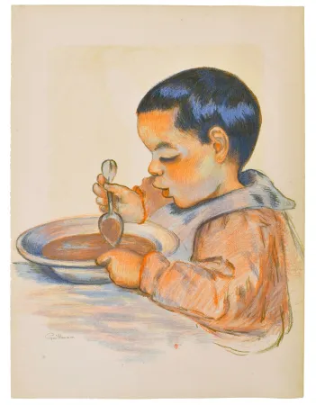 リトグラフ Guillaumin - Tête d'enfant