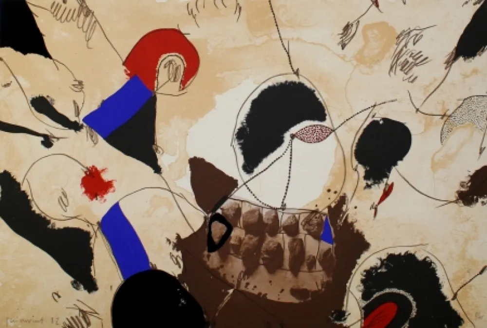 リトグラフ Guinovart - Pedres i dents