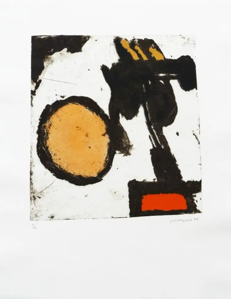 彫版 Guinovart - Sèpia i taronja