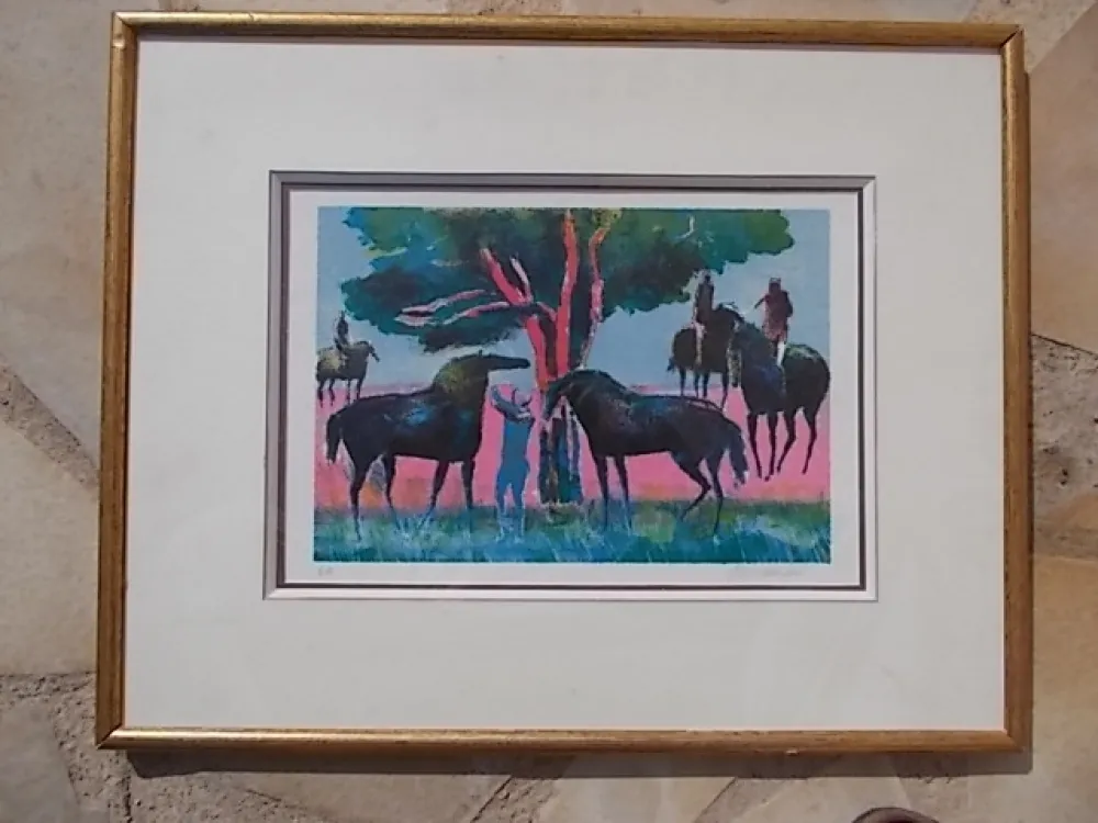 リトグラフ Guiramand - Les cavaliers