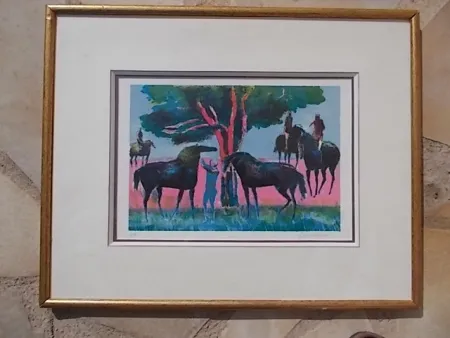 リトグラフ Guiramand - Les cavaliers