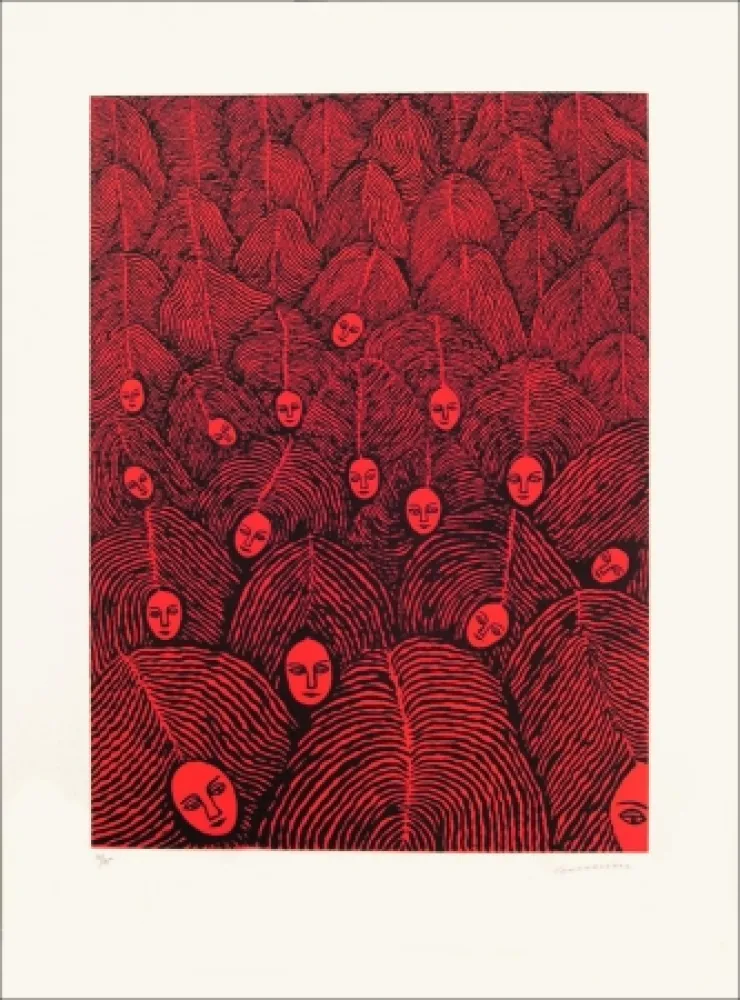 リトグラフ Gurbuz - Femme III