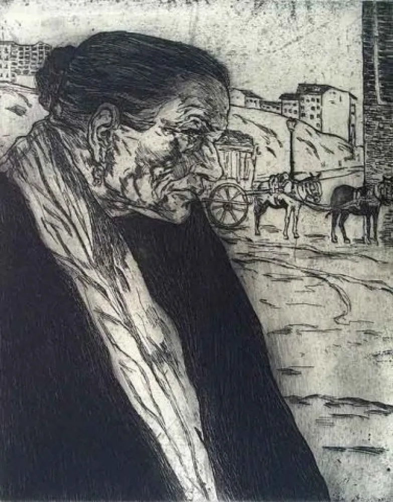 エッチング Gutiérrez Solana  - La Trapera