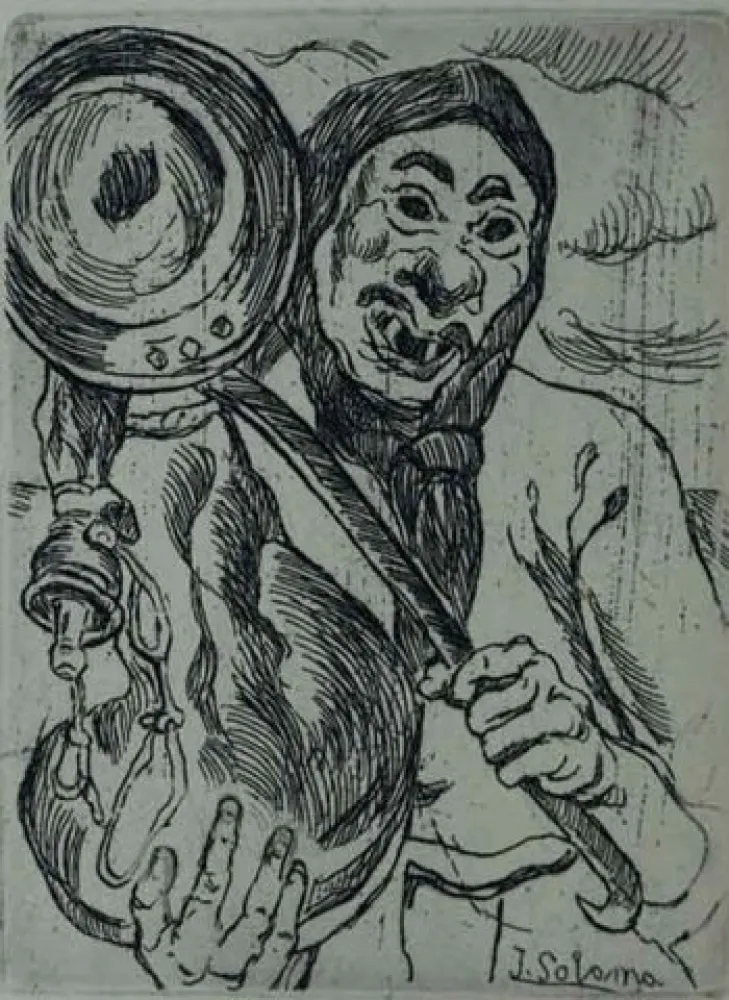 エッチング Gutiérrez Solana  - Mascarón