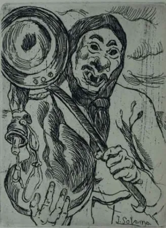 エッチング Gutiérrez Solana  - Mascarón