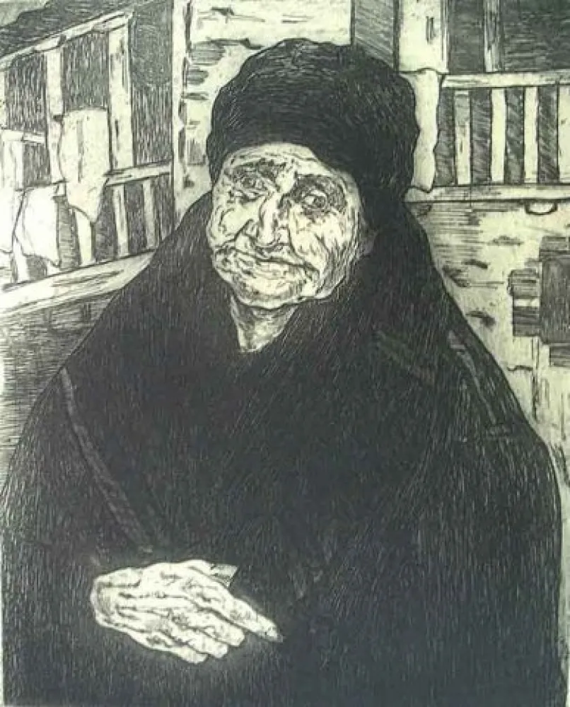 エッチング Gutiérrez Solana  - Vieja montañesa