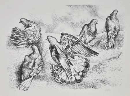 リトグラフ Guttuso - Colombe