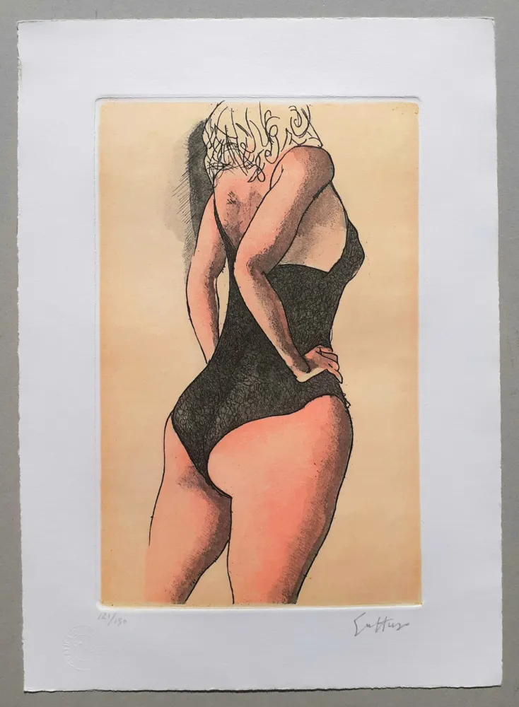 エッチングと　アクチアント Guttuso - Donna di schiena