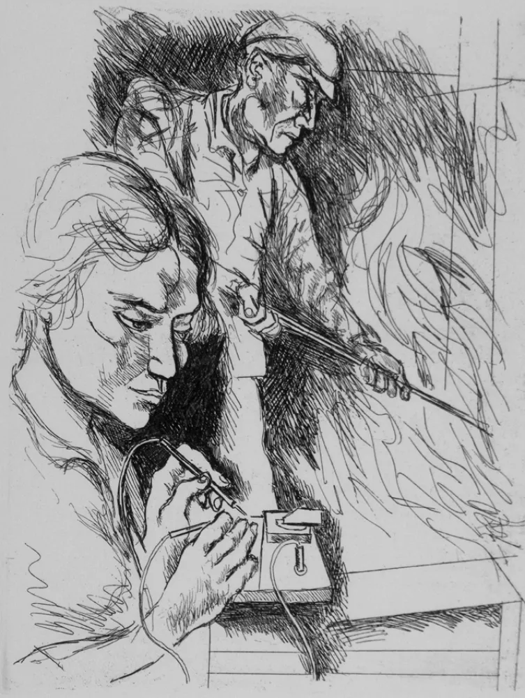 エッチング Guttuso - Il lavoro II