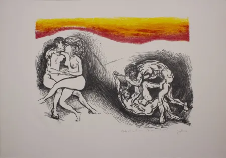 リトグラフ Guttuso - L'Italia del centenario