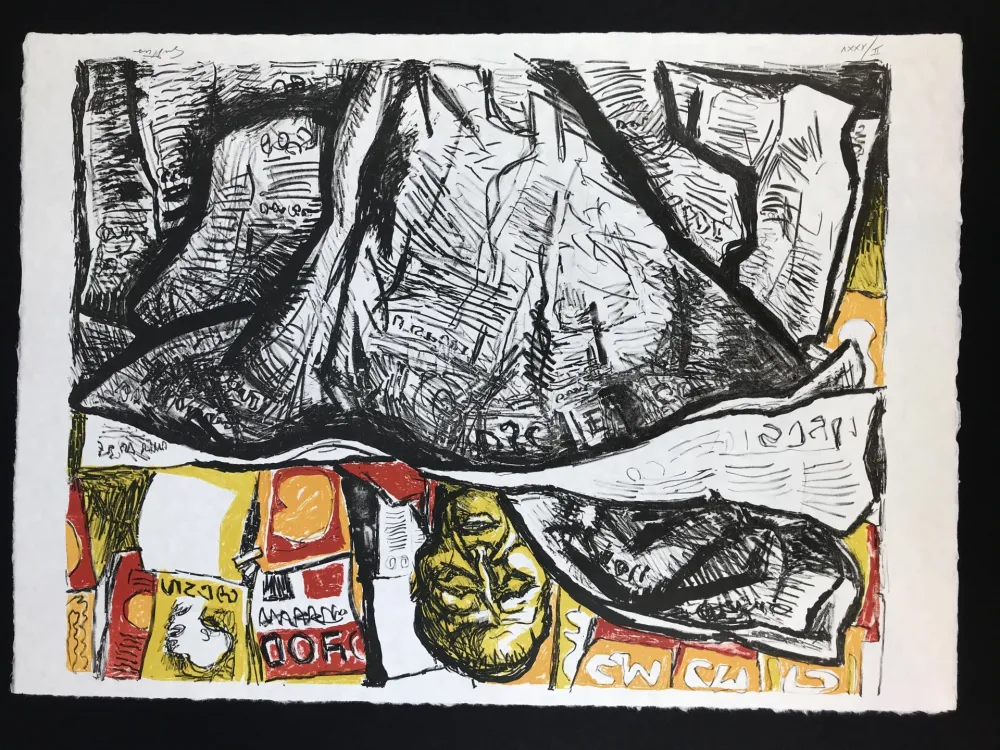 リトグラフ Guttuso - Uomo con Giornale