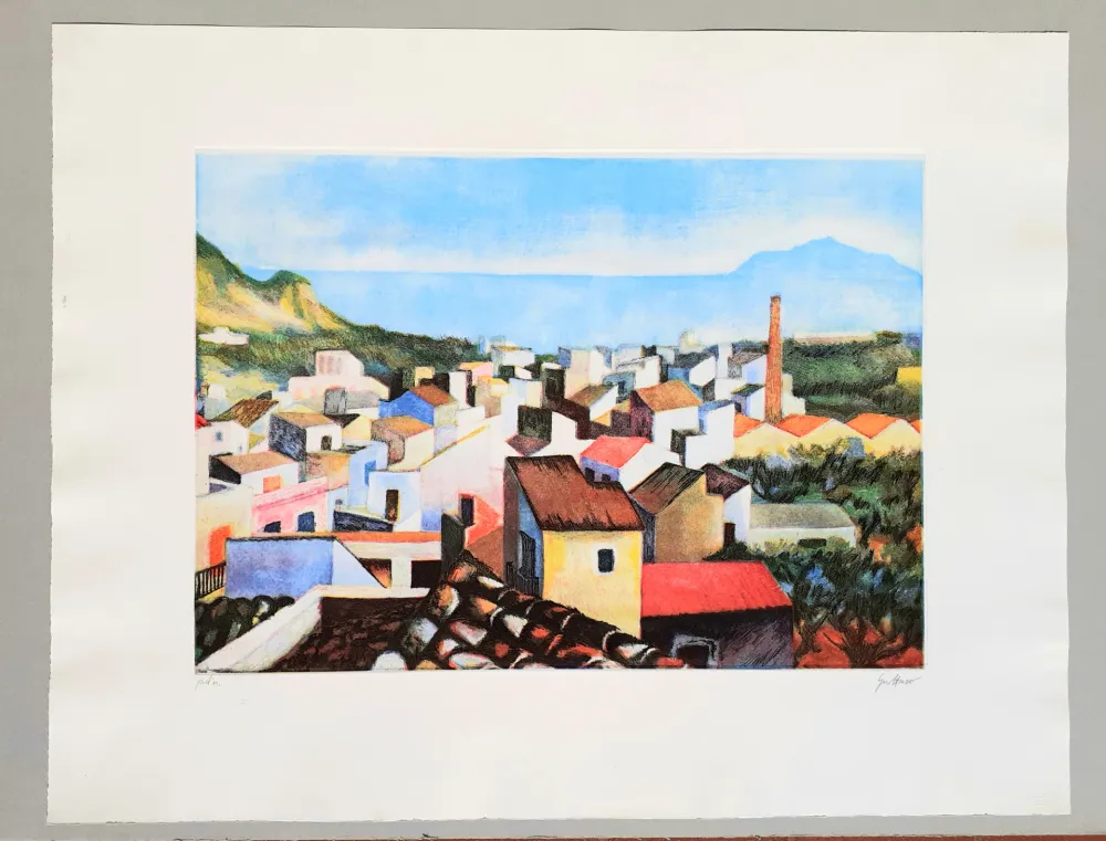 エッチングと　アクチアント Guttuso - Veduta di Bagheria