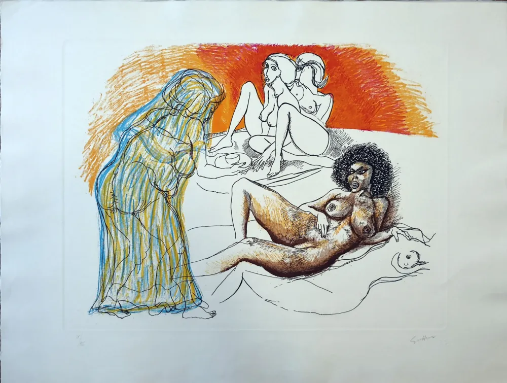 エッチング Guttuso - Zefis a Usbek