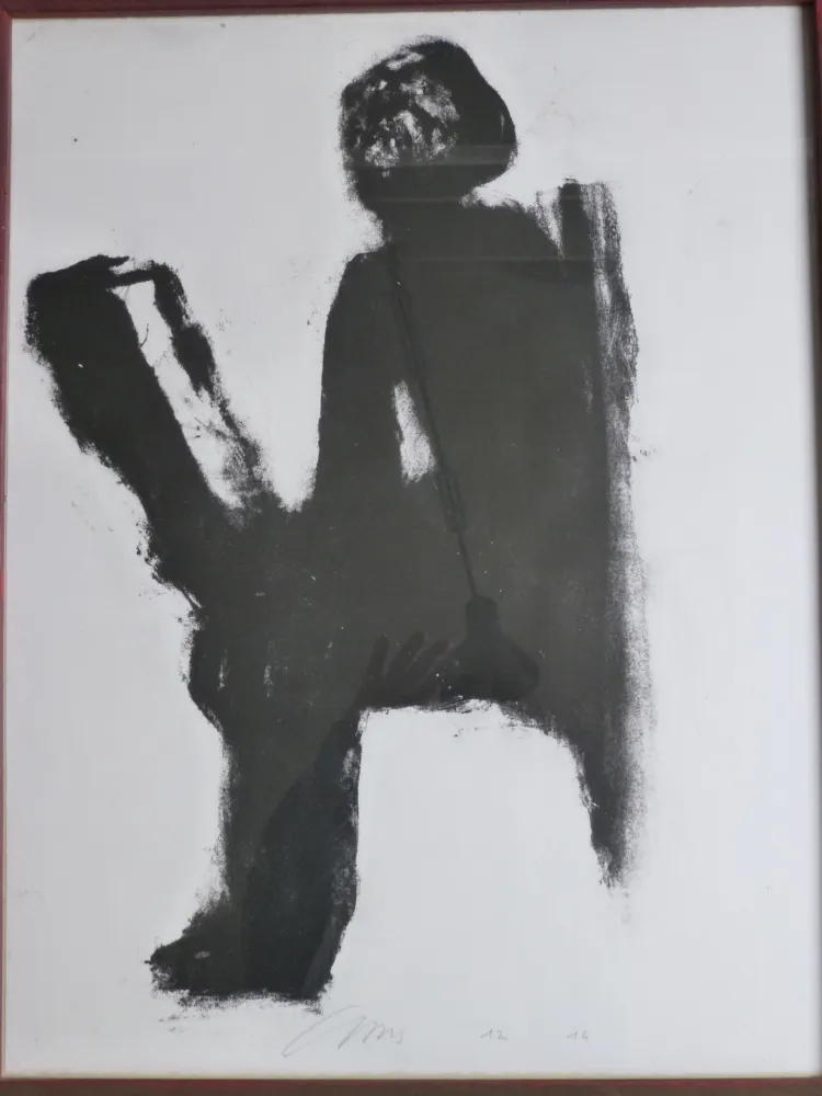 カーボランダム Haas - Femme lisant ses mails 