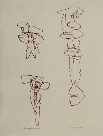 リトグラフ Hadzi - Sculpture Studies